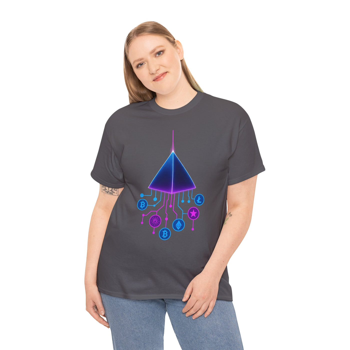 Neon Pyramid Crypto T-shirt