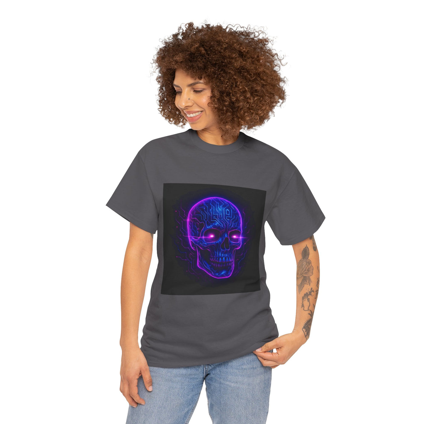 Neon Skull Circuit – Crypto × Rave Origin T-shirt