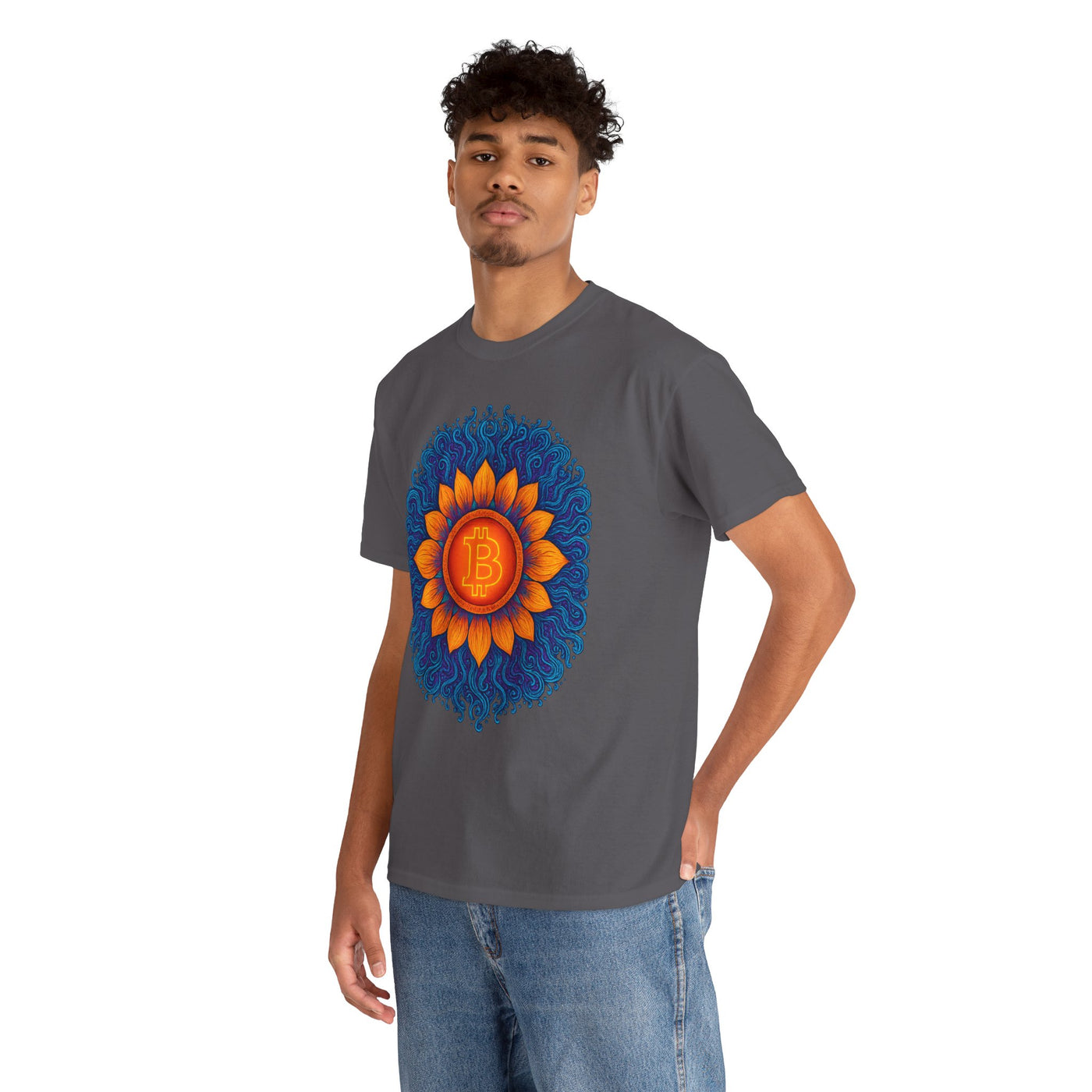 Bitcoin Sunburst Blossom T-Shirt