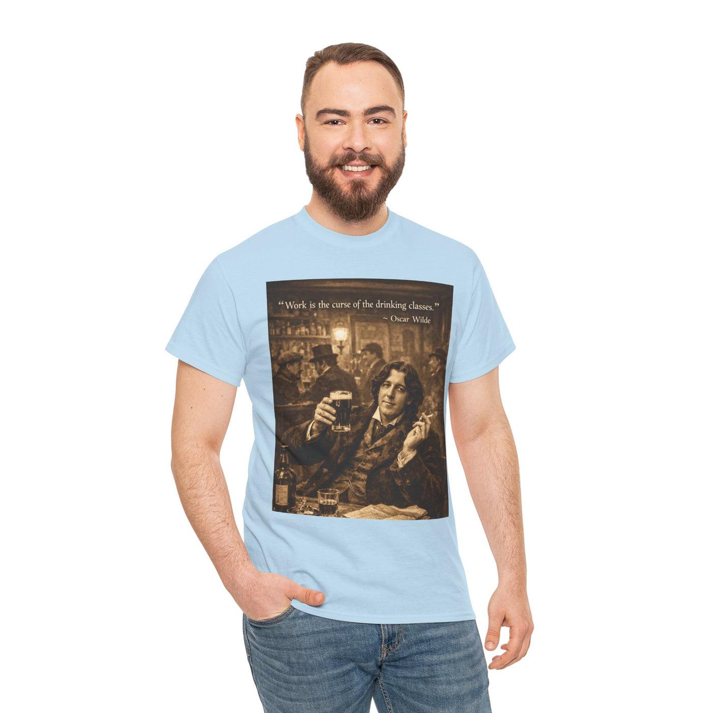 “Work Is the Curse of the Drinking Classes” Oscar Wilde T-Shirt