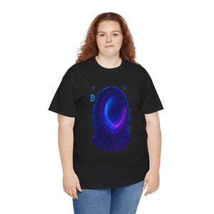 Neon Crypto Portal– Blockchain Wormhole Glow T-shirt
