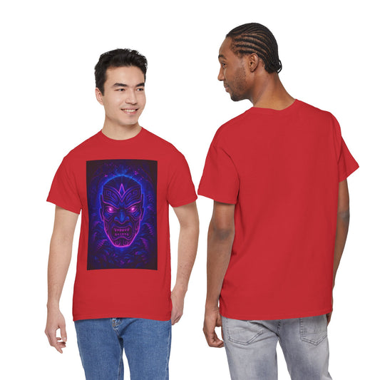 Rave Oni Mask – Neon Jungle Demon Face T-shirt
