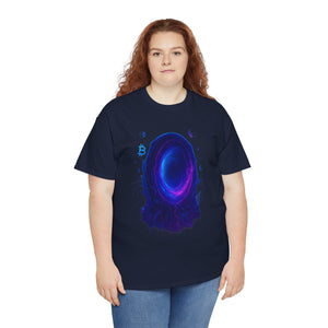 Neon Crypto Portal– Blockchain Wormhole Glow T-shirt